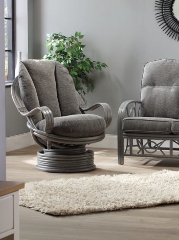 Desser - Bali - Grey Wash - Laminated Arm Swivel Rocker Chair