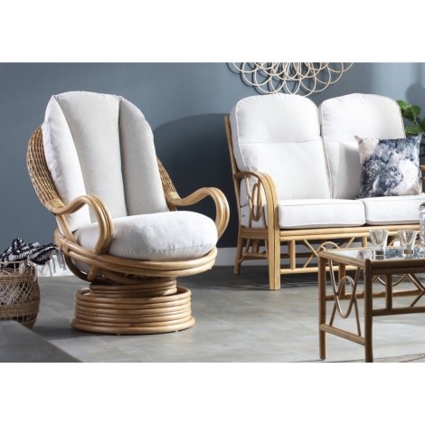 Madrid Light Oak, Cane Deluxe Arm Swivel Rocker Chair