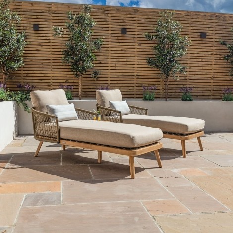 Bali Double Sunlounger Set & Side Table