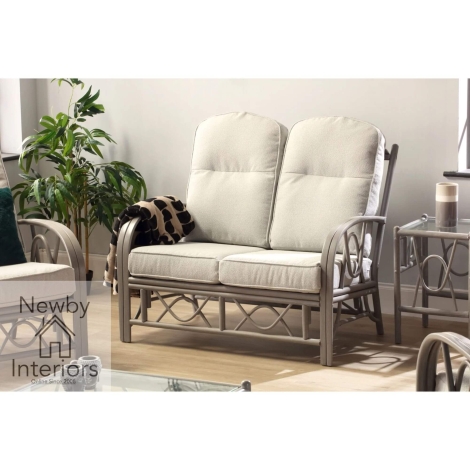 Bali 2 Seater Sofa Grey Wash Rattan