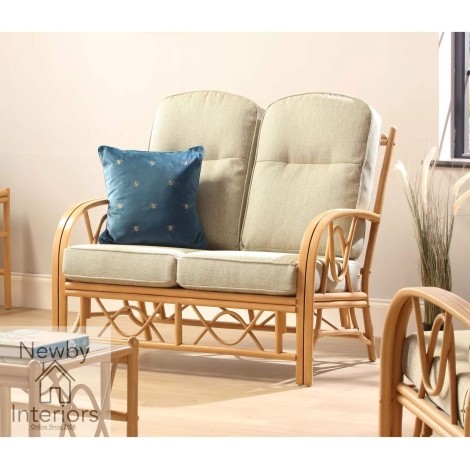 Bali 2 Seater Sofa Light Oak Rattan