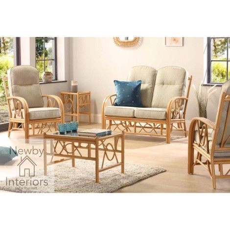 Bali 2 Seater Sofa & 2 Armchairs Light Oak Rattan