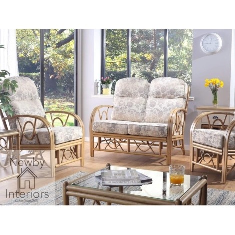 Bali 2 Seater Sofa & 2 Armchairs Light Oak Rattan