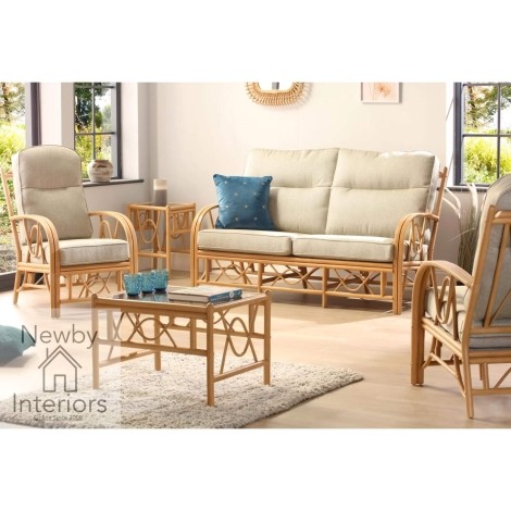 Bali 3 Seater Sofa & 2 Armchairs Light Oak Rattan