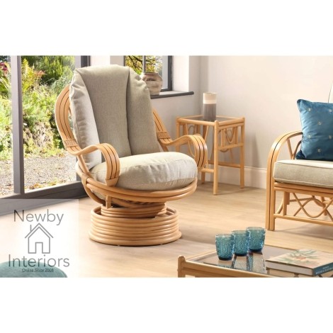 Bali Laminated Arm Swivel Rocker Chair Light Oak Rattan