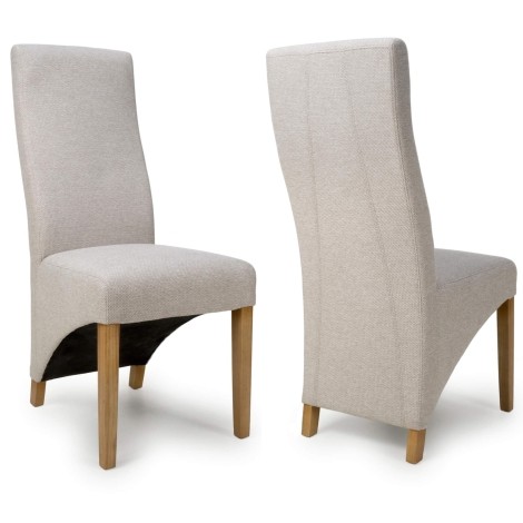 Baxter Wave Back - 2x Natural Weave Dining Chairs
