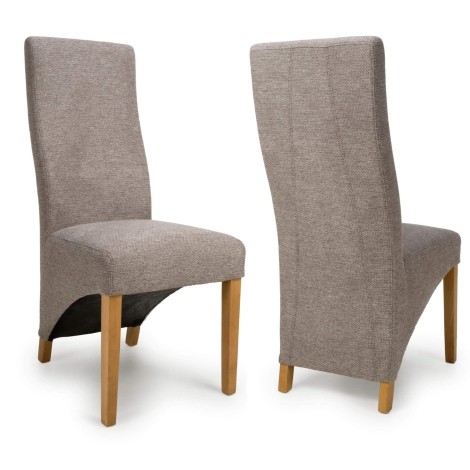 Baxter Wave Back - 2x Mocha Weave Dining Chairs