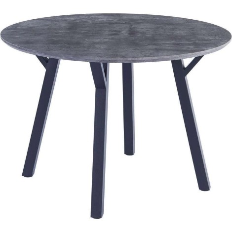 Round - 1.1m/110cm - Medium - 4 Seater - Dining Table - Grey Concrete Effect Top
