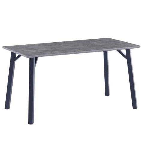 Rectangular - 1.8m/180cm - Large - Fixed Top - Dining Table - Grey Concrete Effect Top