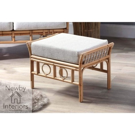 Beijing Footstool Natural Rattan