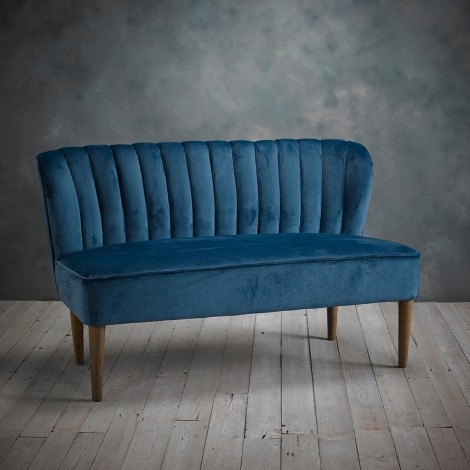 Bella - Midnight Blue - Velvet - 2 Seater Sofa 