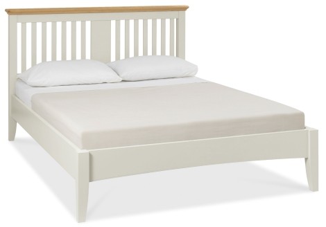 Hampstead Soft Grey & Pale Oak Slatted Bedstead (135cm Double)