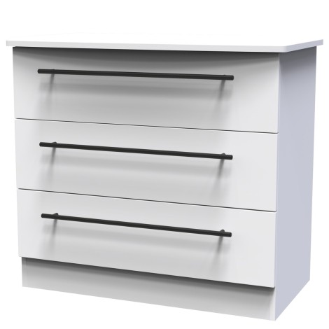 Beverley - White Matt Chest of 3 Drawers