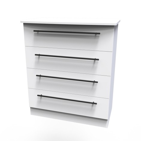 Beverley - White Matt Chest of 4 Drawers