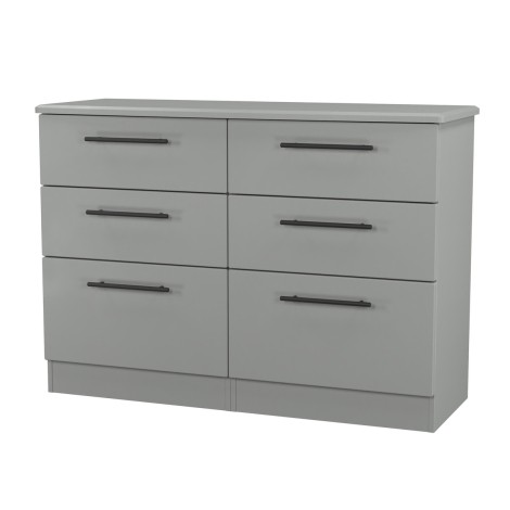 Beverley - Dusk Grey Midi Chest of 6 Drawers