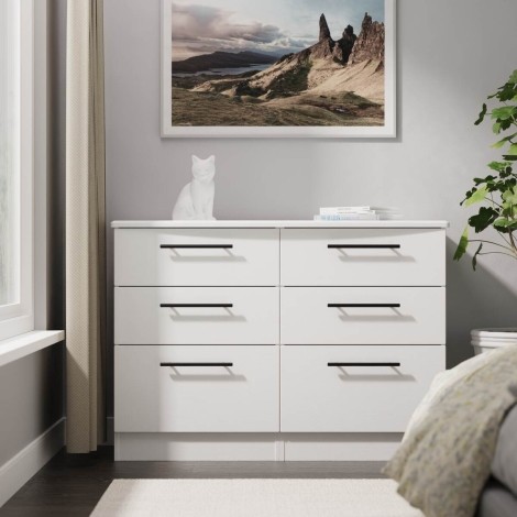 Beverley - White Ash Midi Chest of 6 Drawers