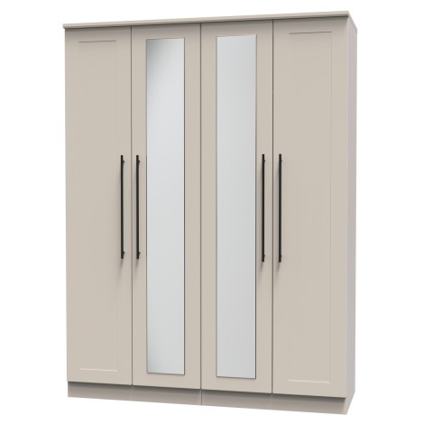 Beverley - Kashmir Matt Tall 4 Door Centre Mirror Wardrobe