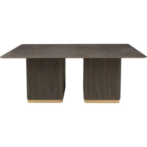 Bugari - Brown - Rectangular - 1.8m - Large Dining Table - Gold Metallic Accent Legs