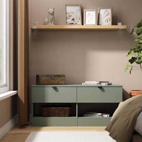 Bora - Reed Green Bed Box With Shelf