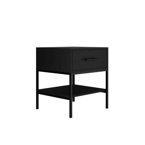 Boston Matte Black Bedside Cabinet