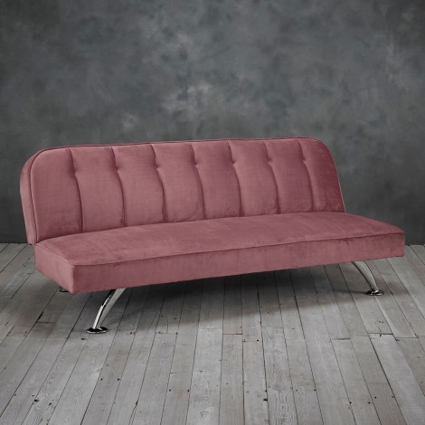 Brighton Sofa Bed Pink Velvet