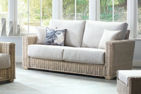 Desser - Burford - Natural Wash - Cane 3 Seater Sofa