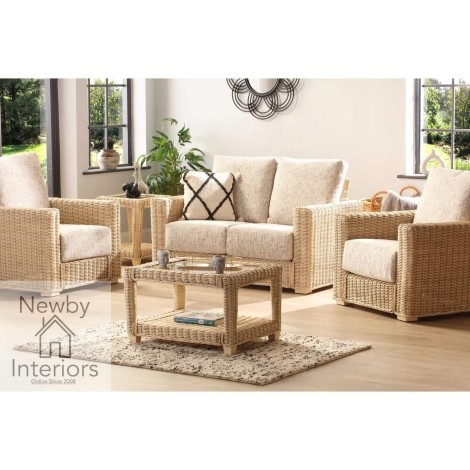 Burford 2 Seater Sofa & 2 Chairs Natural Wash Rattan