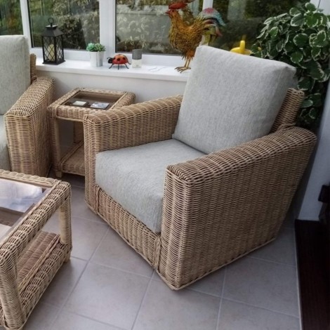 Burford Natural  Wash, Cane Armchair