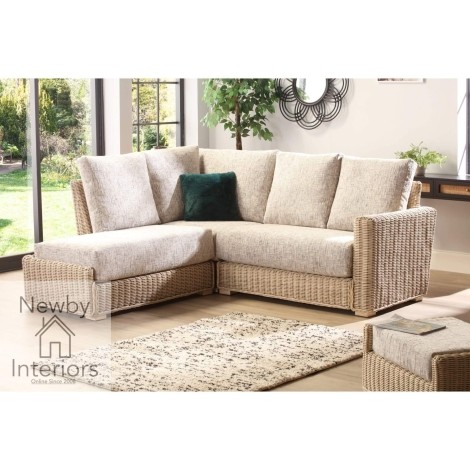 Burford Right Arm Corner Sofa Natural Wash Rattan 