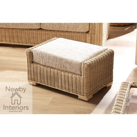Burford Storage Footstool Natural Wash Rattan 
