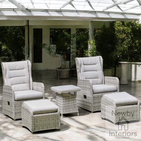 Willow Outdoor Rattan 5-Piece Reclining Lounge Set