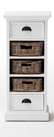 Halifax - Pure White Painted - 3 Basket Storage Unit