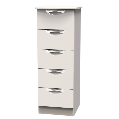 Camden - 5 Drawer Bedside Cabinet / Bedside Table / Nightstand - Kashmir Gloss Front and Matt Base