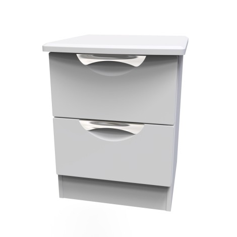 Camden - Grey Matt 2 Drawer Bedside Cabinet / Bedside Table / Nightstand