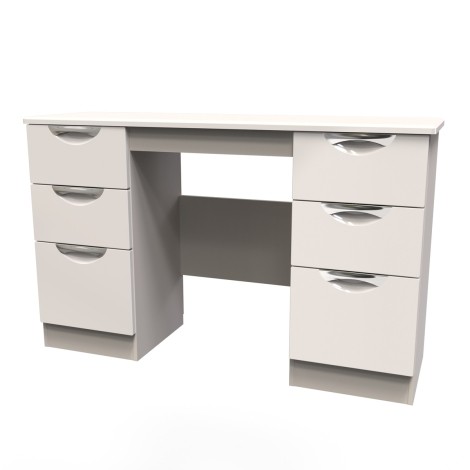 Camden - Kneehole Double Pedestal Dressing Table / Vanity Table / Desk - Kashmir Gloss Front and Matt Base