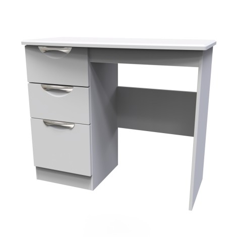 Camden - Grey Matt Single Pedestal Dressing Table / Vanity Table / Desk