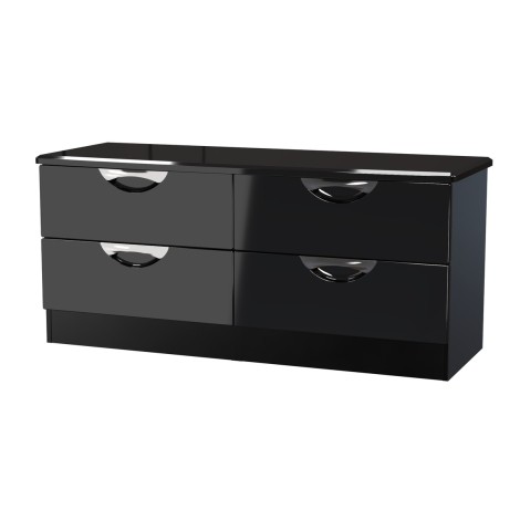 Camden - 4 Drawers Bed Box - Black Gloss Front and Matt Base