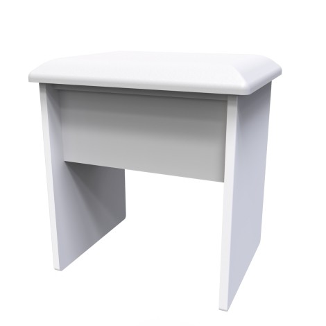 Camden - Dressing Table Stool / Vainty Stool - Dust Grey Front and White Matt Base