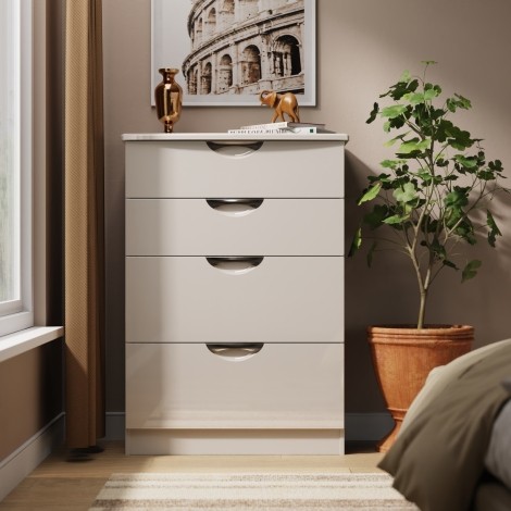 Camden - Chest of 4 Deep Drawers - Kashmir Gloss Front and Matt Base
