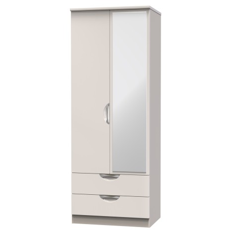 Camden - 2 Door 2 Drawer Double Mirrored Wardrobe - Kashmir Gloss Front and Matt Base