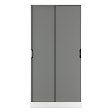 Camden - 2 Sliding Door Wardrobe - Dust Grey Front and White Matt Base