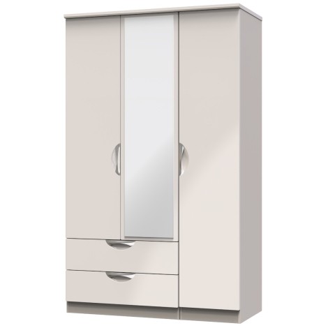 Camden - 3 Door 2 Drawer Triple Mirror Wardrobe - Kashmir Gloss Front and Matt Base