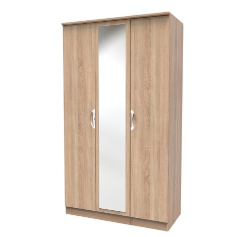 Camden - Bardolino Oak Triple Mirror Wardrobe