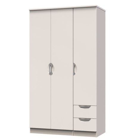 Camden - 3 Door 2 Small Drawer Tall Triple Wardrobe - Kashmir Gloss Front and Matt Base