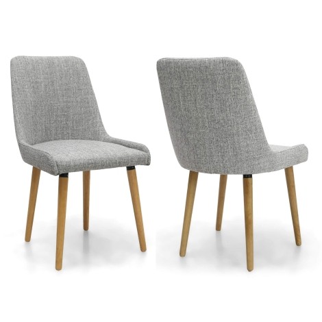 Capri - 2x Grey Weave Fabric Dining Chairs