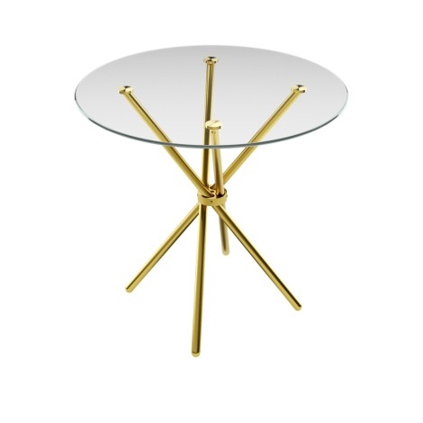 Casa Clear Top / Gold Legs Dining Table 