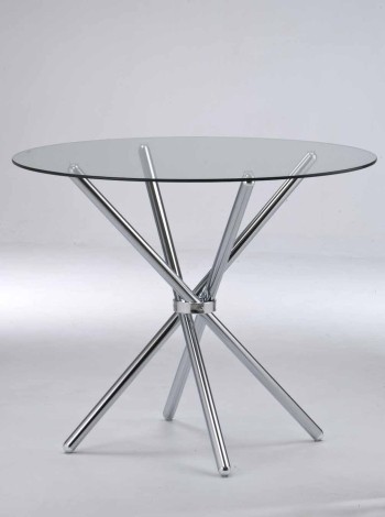 Casa - 2 Seater - Round Dining Table - Glass Top - Chrome Legs