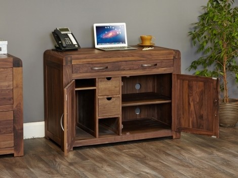 Baumhaus - Shiro - Walnut Hidden Home Office Desk CDR06A