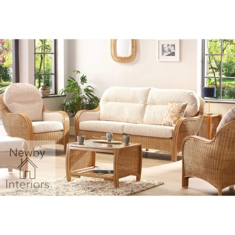 Centurion 3 Seater Sofa & 2 Armchairs Light Oak Rattan