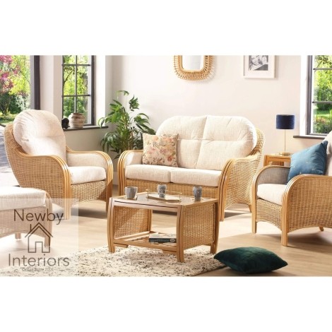 Centurion 2 Seater Sofa & 2 Armchairs Light Oak Rattan